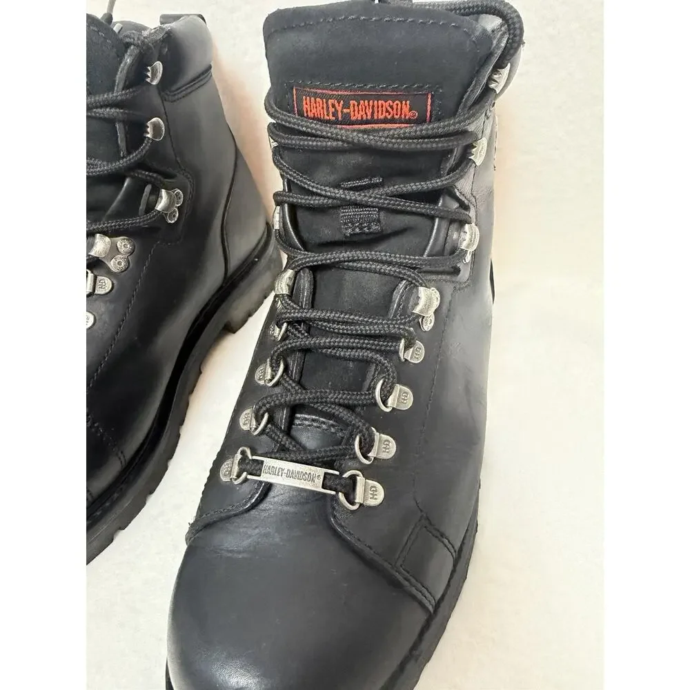 Harley Davidson Dipstick Men's Black Leather Motorcycle Riding Boots Size 10.5